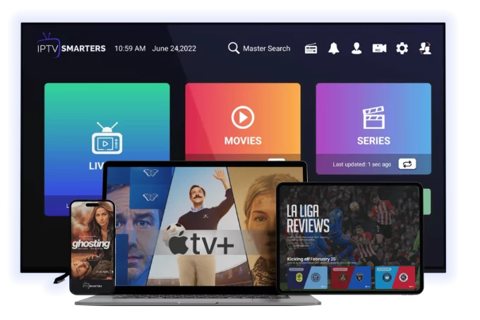 IPTV Smarters player interface on compatible devices